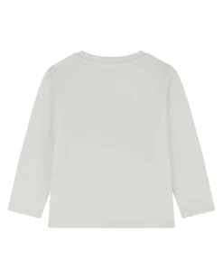 T-shirt Guess bianca a maniche lunghe in puro cotone con logo colato