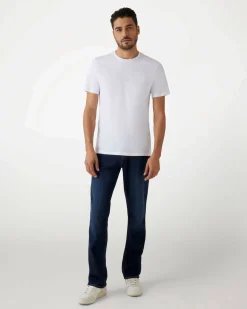 T-shirt Guess bianca slim-fit in cotone con logo in tono ricamato sul petto