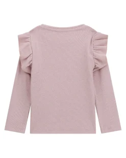 T-shirt Guess rosa in lurex con volant