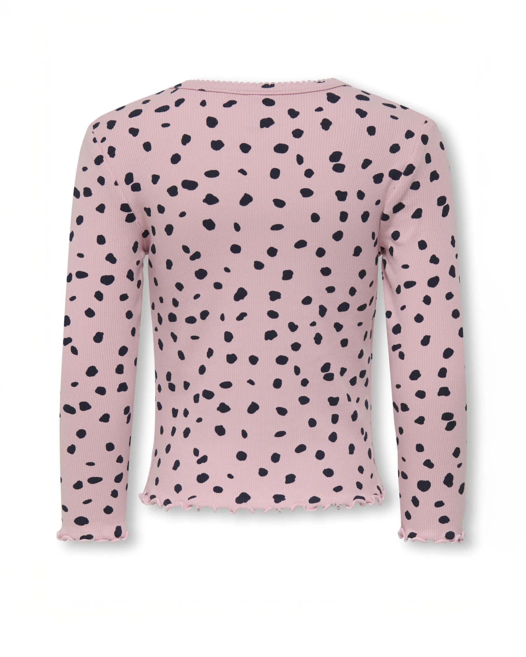 T-shirt Kids Only a maniche lunghe rosa a macchie nere