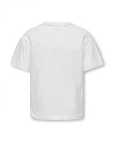 T-shirt Kids Only avorio stile college con logo bordeaux