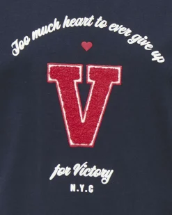 T-shirt Kids Only blu stile college con logo rosso