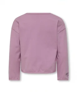 T-shirt Kids Only color malva a maniche lunghe con scritta I am my own muse