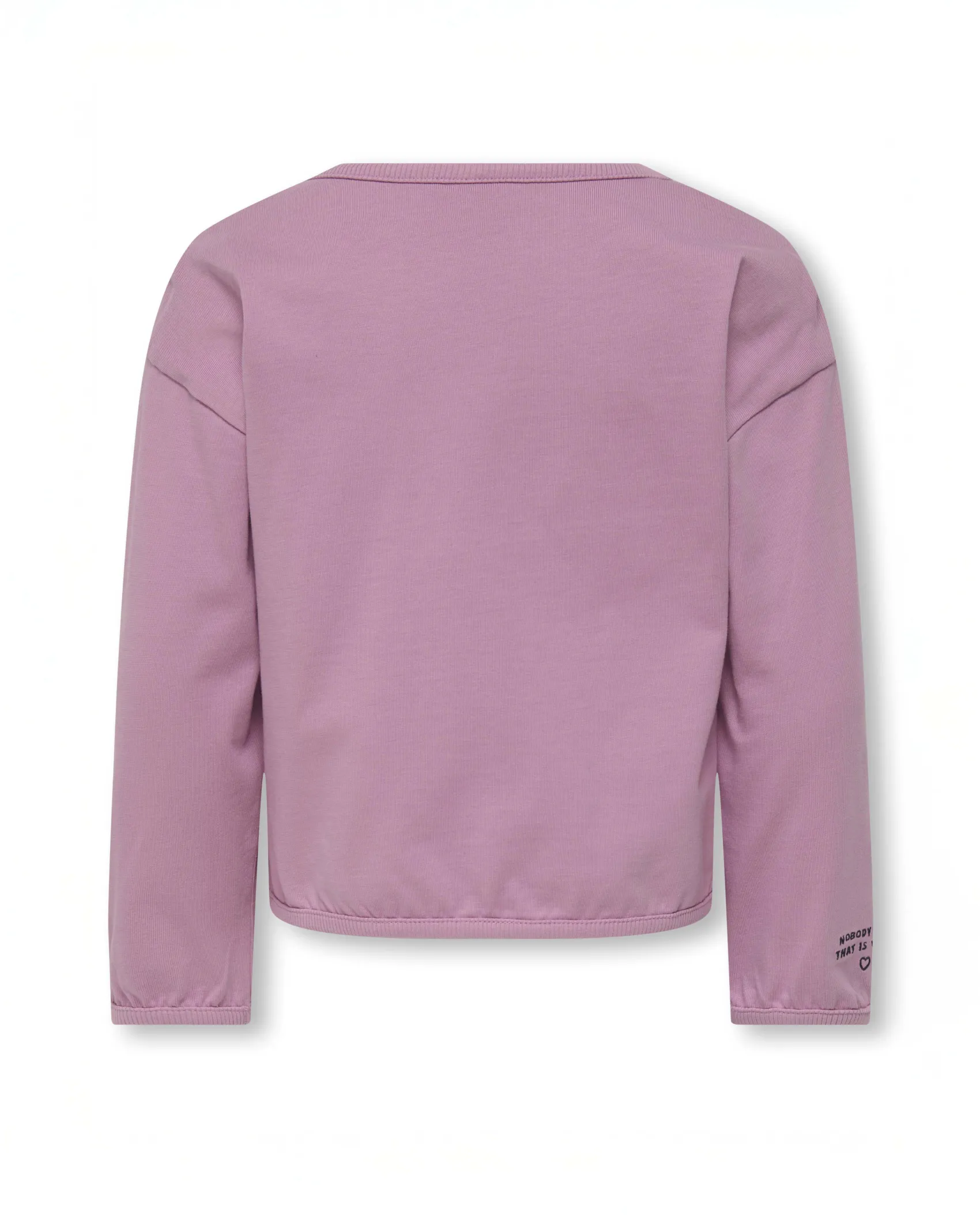 T-shirt Kids Only color malva a maniche lunghe con scritta I am my own muse