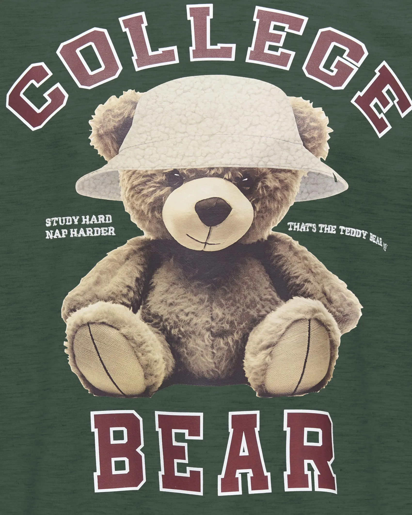 T-shirt Kids Only verde con orsetto College Bear