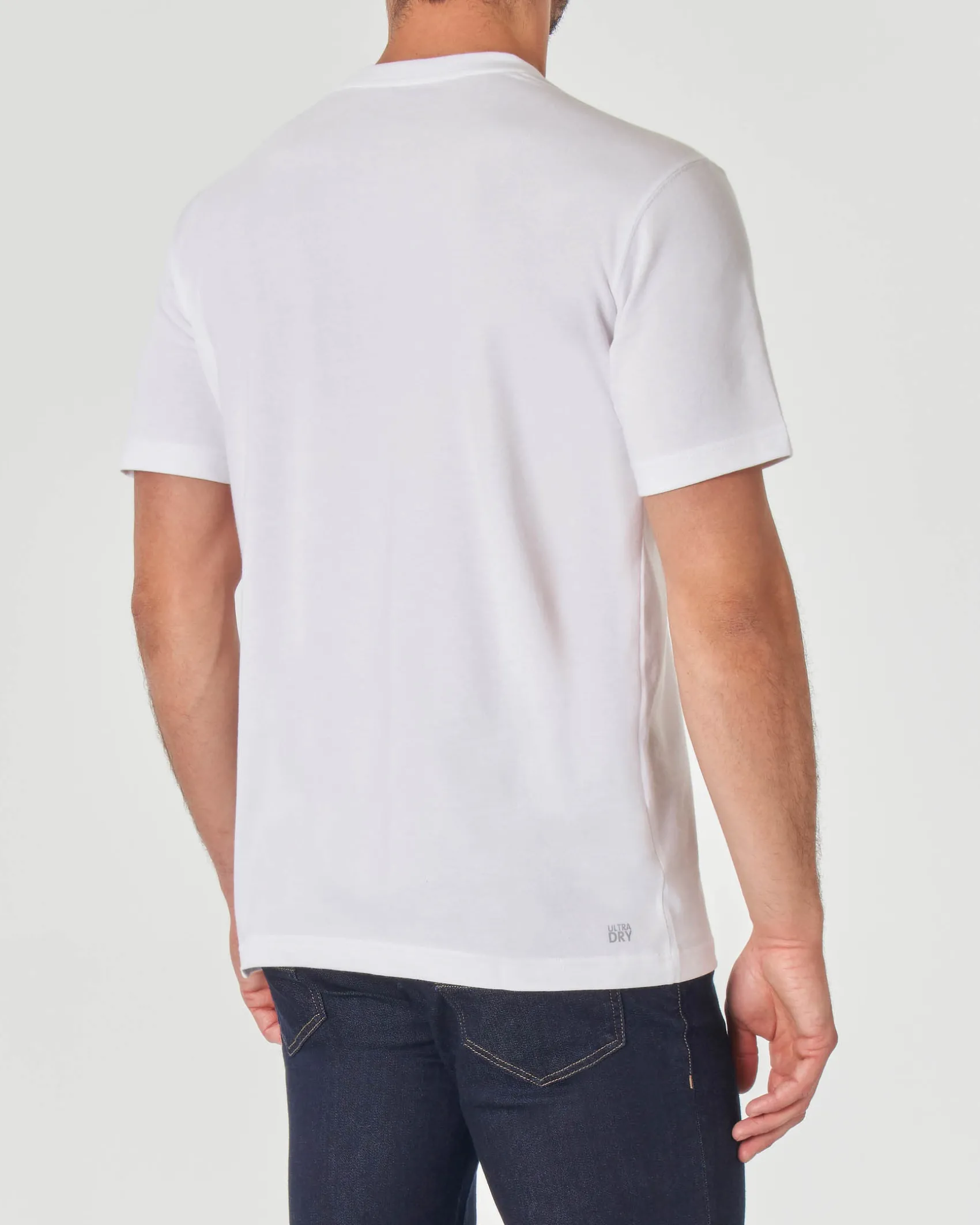 T-shirt Lacoste bianca mezza manica con logo coccodrillo ricamato