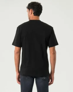 T-shirt Lacoste classic-fit nera con logo coccodrillo multicolor
