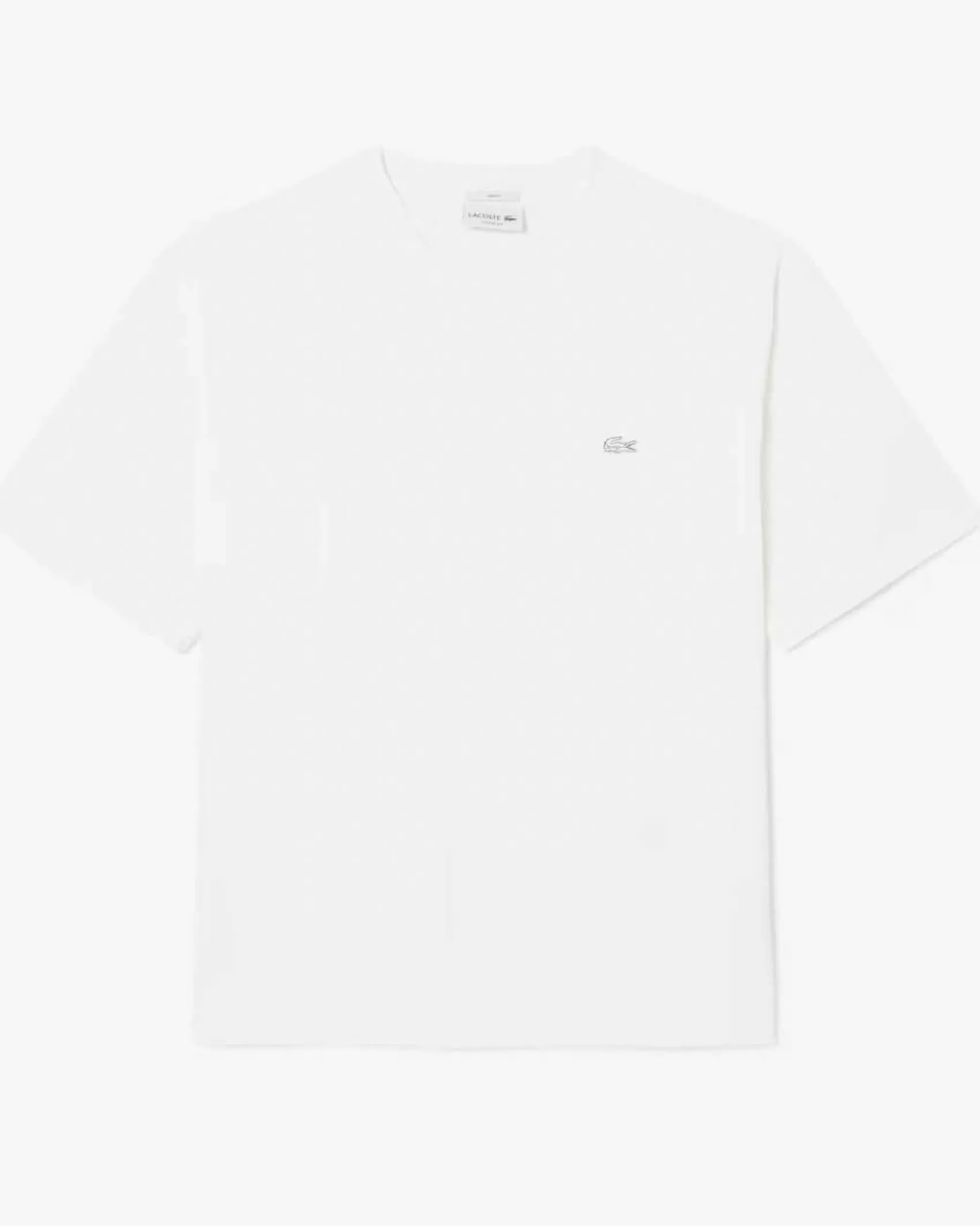 T-shirt Lacoste loose-fit bianca con logo tono su tono