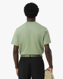 T-shirt Lacoste verde salvia mezza manica in puro cotone classic-fit