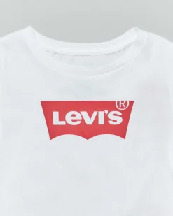 T-shirt Levi's bianca a maniche corte con logo batwing rosso