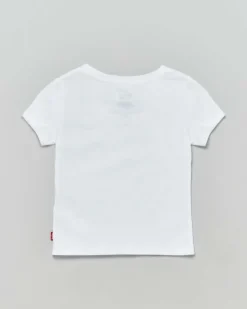 T-shirt Levi's bianca a maniche corte con logo batwing rosso