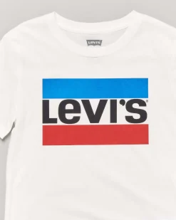 T-shirt Levi's bianca mezza manica con logo heroel frontale