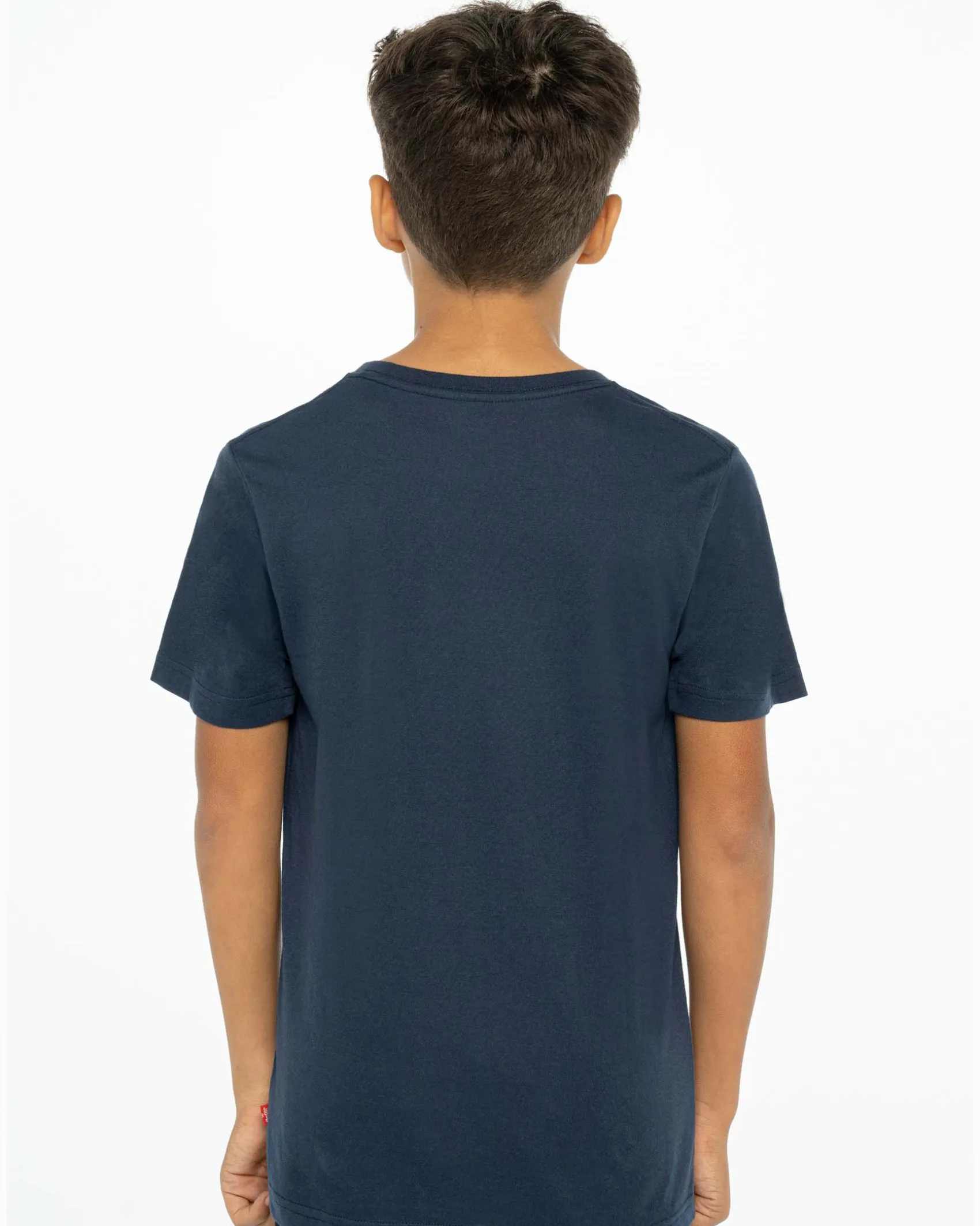T-shirt Levi's blu mezza manica con logo batwing rosso