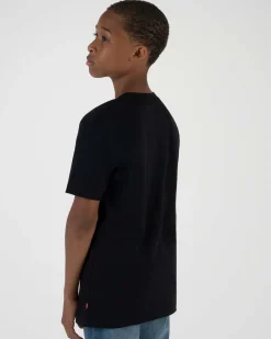 T-shirt Levi's nera mezza manica con logo heroel tricolore