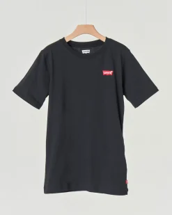 T-shirt Levi's nera mezza manica con logo batwing piccolo