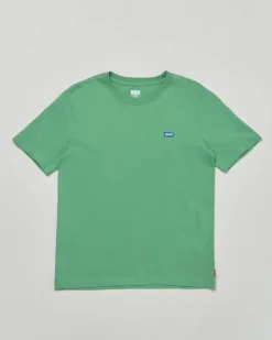 T-shirt Levi's verde mezza manica con mini logo blu