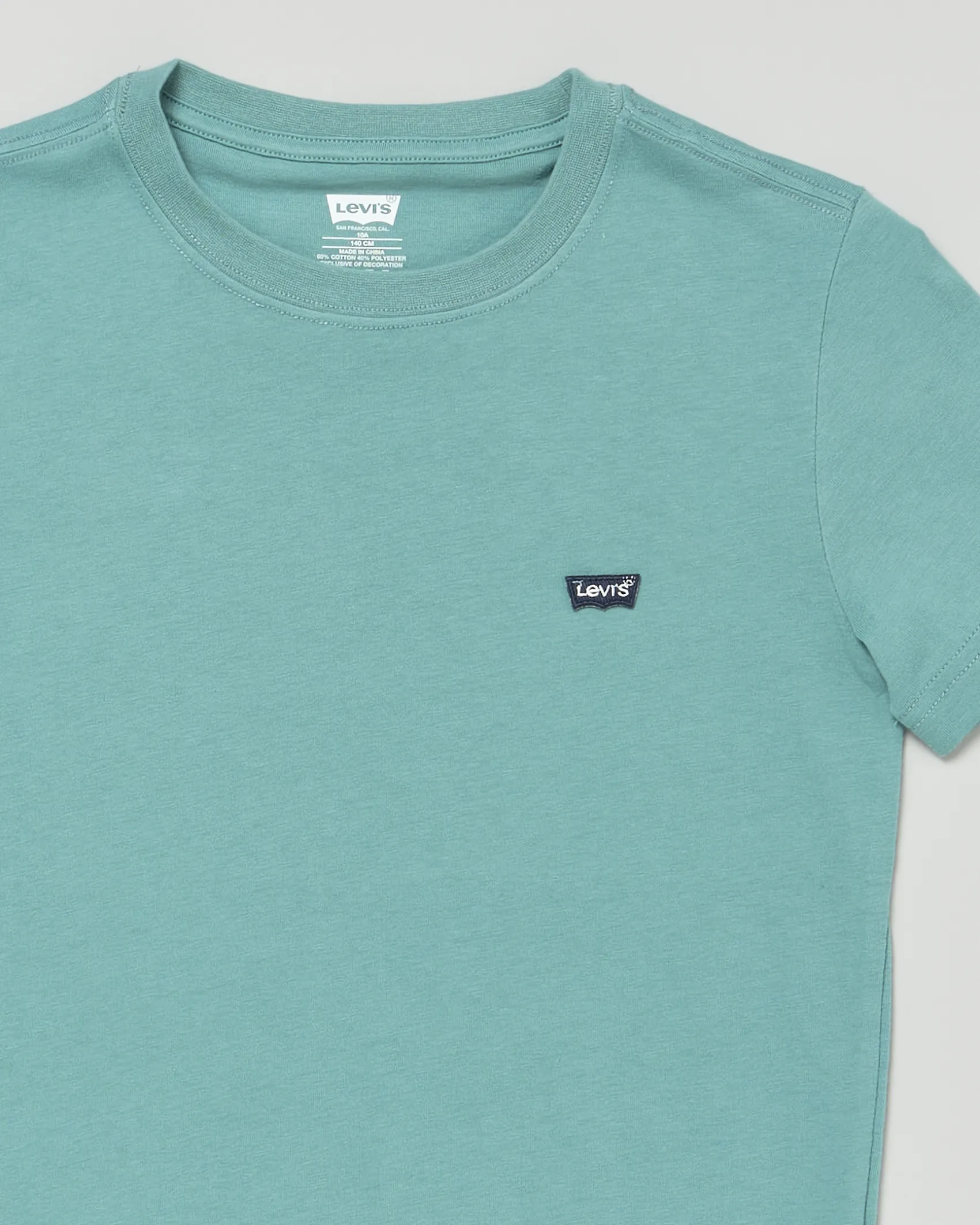 T-shirt Levi's verde petrolio mezza manica con mini logo blu