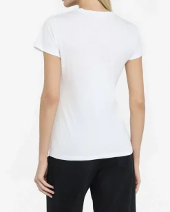 T-shirt Liu Jo Jeans bianca in cotone con logo in strass