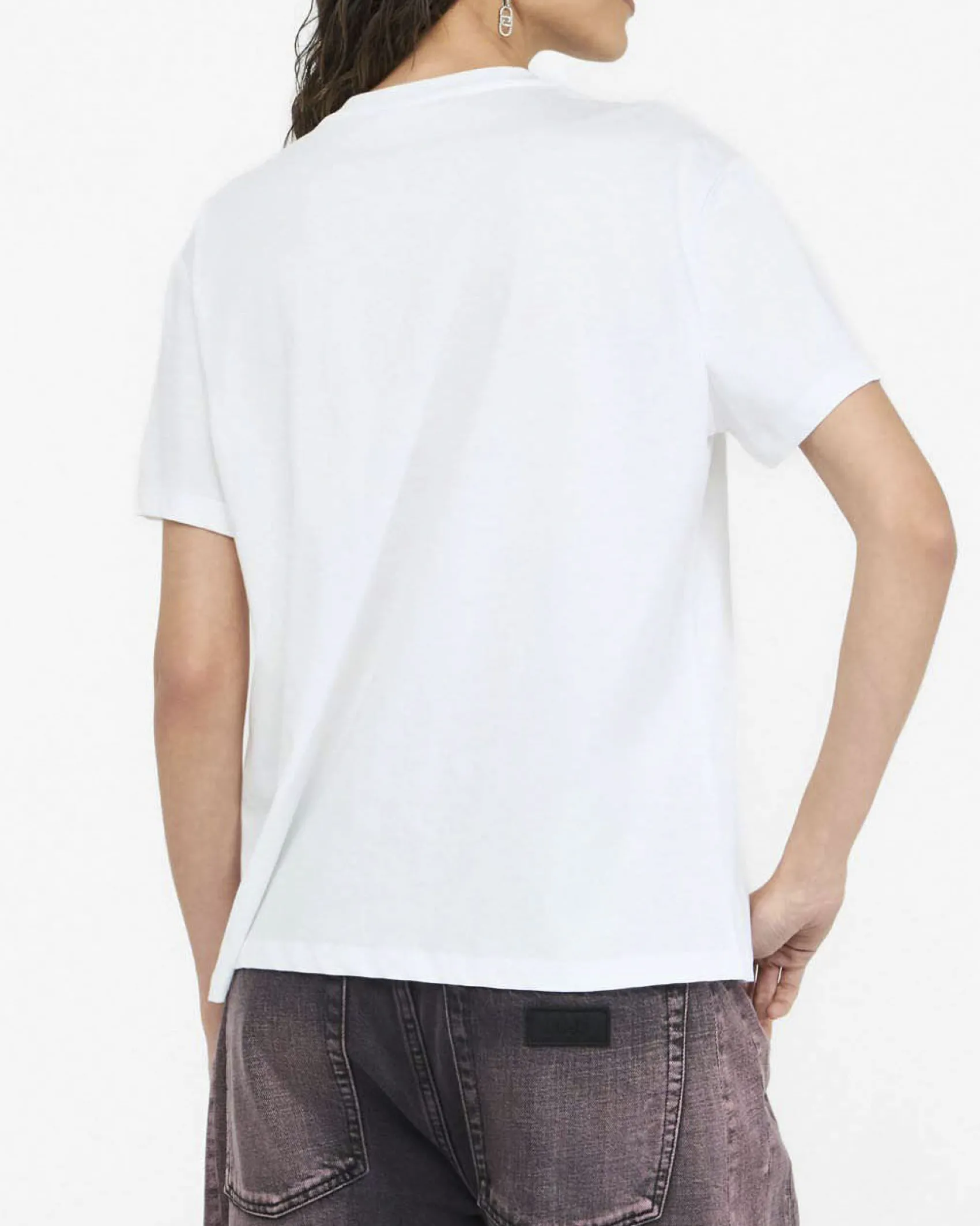 T-shirt Liu Jo Jeans bianca in cotone con scritta logo e pailettes nere
