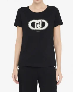T-shirt Liu Jo Sport nera in cotone