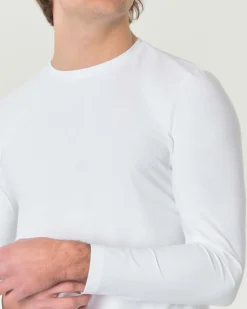 T-shirt manica lunga Pellizzari bianca in tessuto tecnico