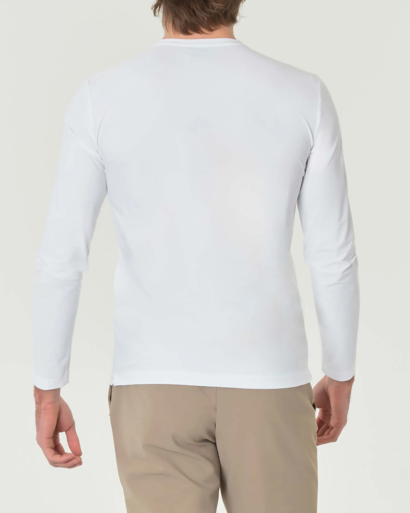 T-shirt manica lunga Pellizzari bianca in tessuto tecnico
