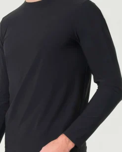 T-shirt manica lunga Pellizzari nera in tessuto tecnico