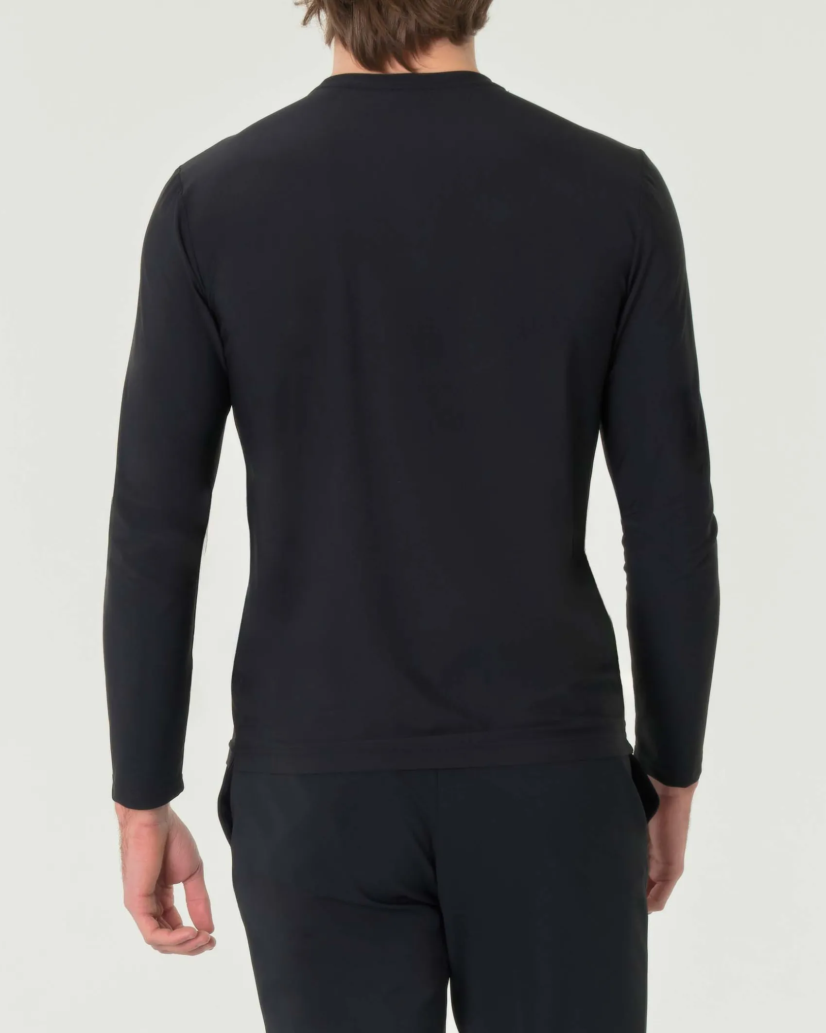 T-shirt manica lunga Pellizzari nera in tessuto tecnico