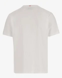 T-shirt MC2 Saint Barth bianca con stampa scritta logo e sport club davanti