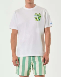 T-shirt MC2 Saint Barth bianca con stampa Mojito piccola sul petto e maxi sul retro