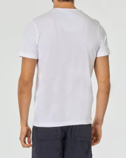 T-shirt mezza manica Aeronautica Militare bianca con logo piccolo ricamato