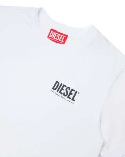 T-shirt mezza manica Diesel bianca con logo nero