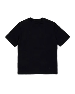 T-shirt mezza manica Diesel nera con patch logo rosso