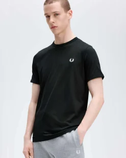 T-shirt mezza manica Fred Perry nera tinta unita