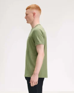 T-shirt mezza manica Fred Perry verde salvia tinta unita
