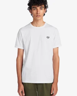 T-shirt mezza manica Fred Perry bianca tinta unita
