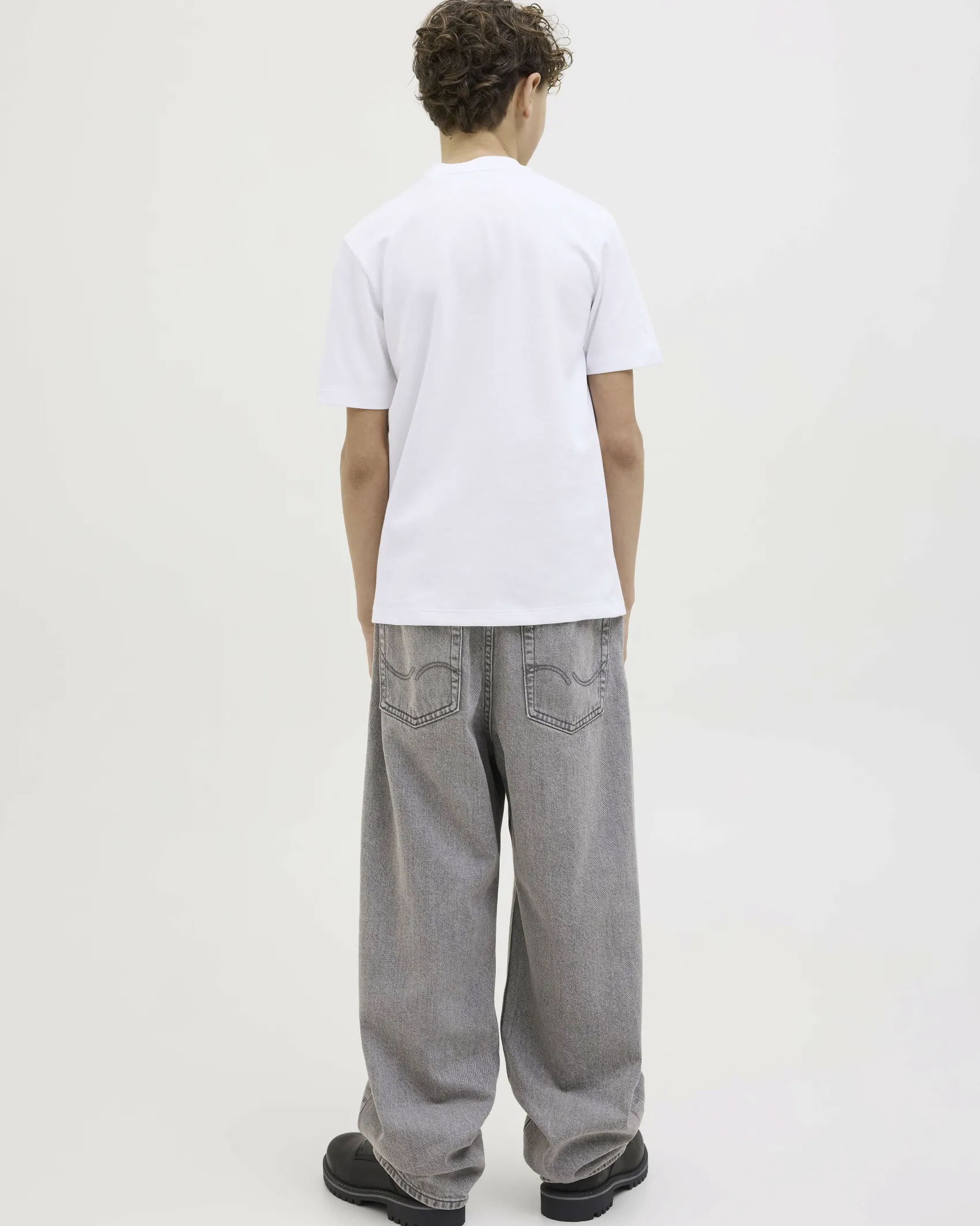 T-shirt mezza manica Jack & Jones bianca con logo nero