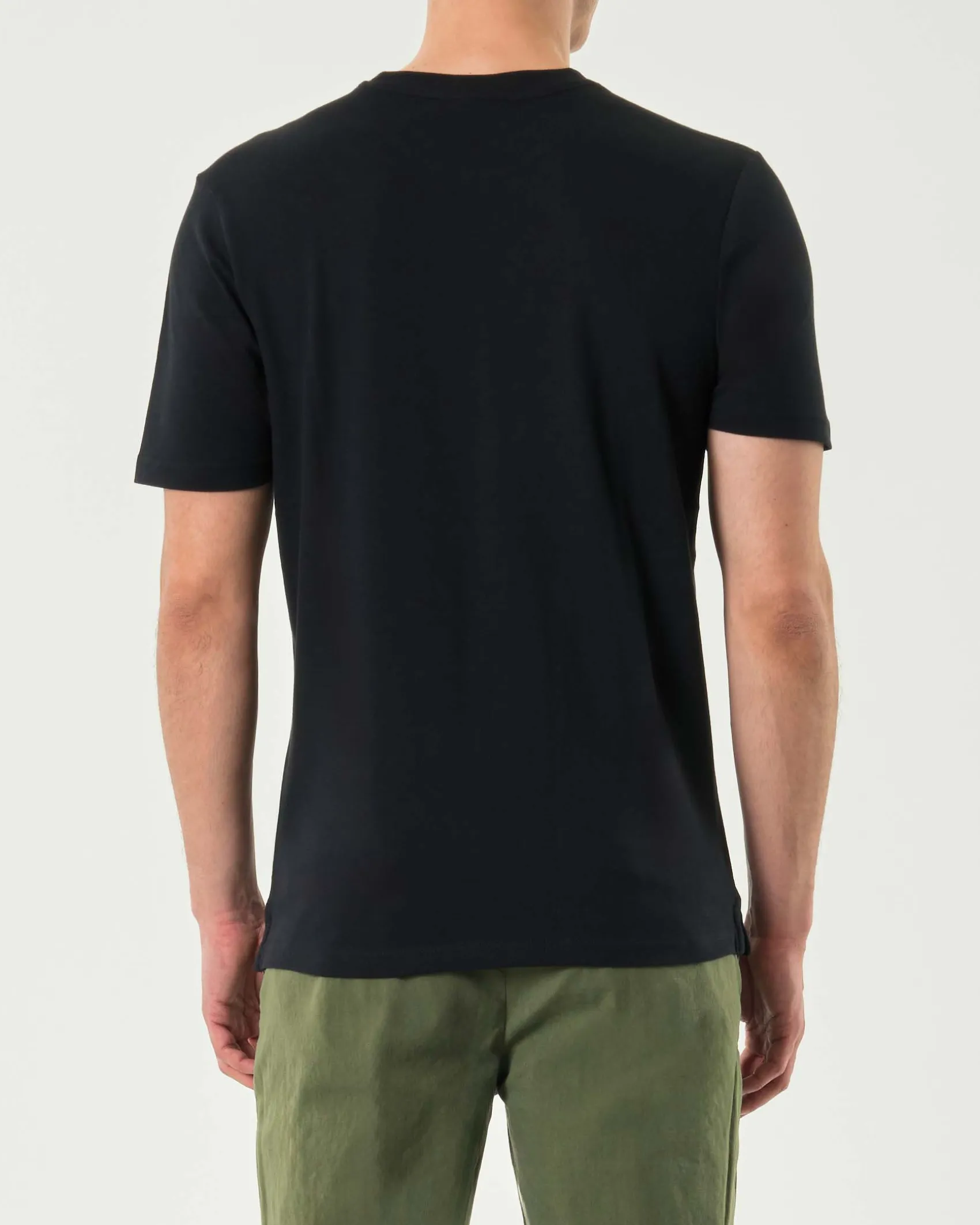 T-shirt mezza manica Paul Baker nera in micro piquet di cotone stretch
