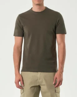 T-shirt mezza manica Paul Baker verde militare in micro piquet di cotone stretch