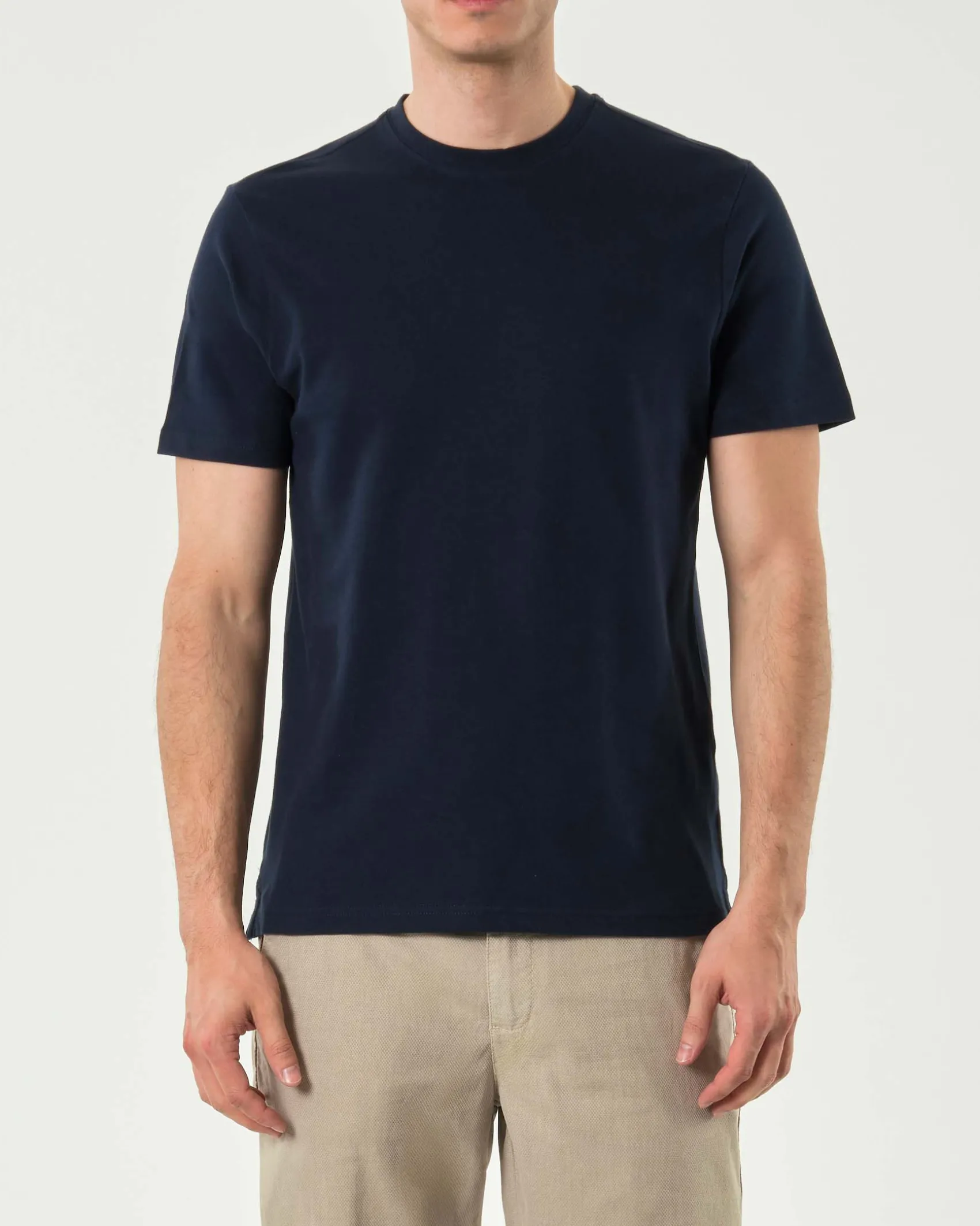 T-shirt mezza manica Paul Baker blu in micro piquet di cotone stretch