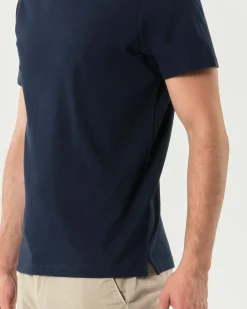 T-shirt mezza manica Paul Baker blu in micro piquet di cotone stretch
