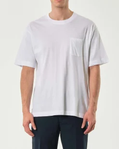 T-shirt oversize Paul Baker bianca in puro cotone con taschino