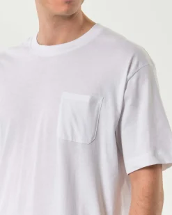 T-shirt oversize Paul Baker bianca in puro cotone con taschino