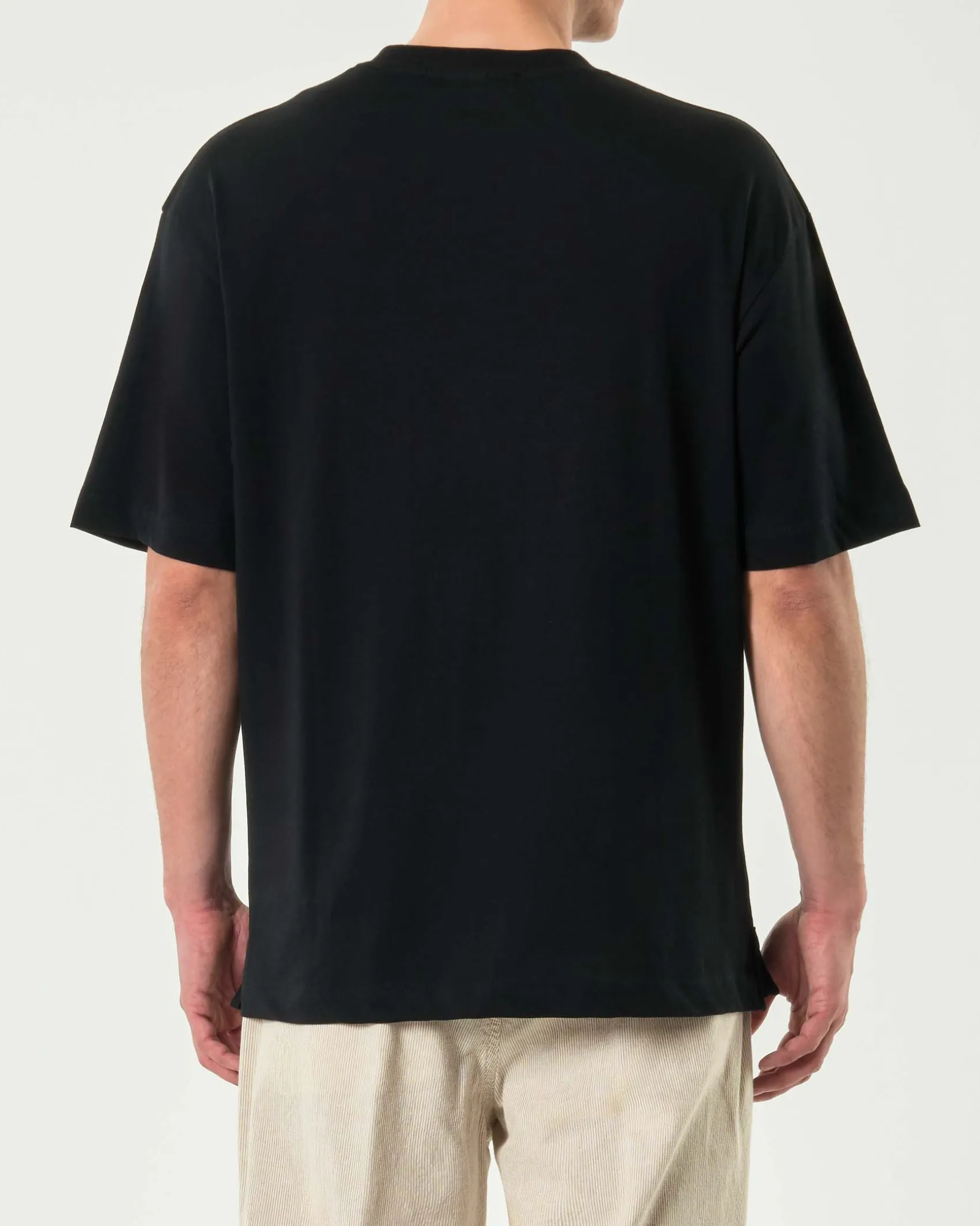 T-shirt oversize Paul Baker nera in puro cotone con taschino