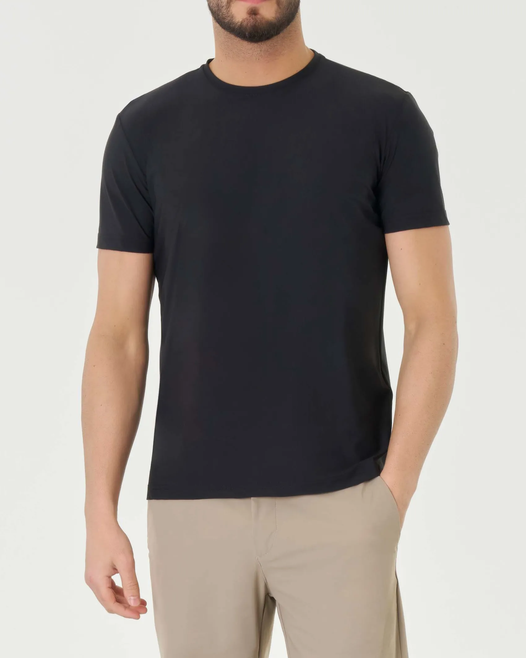 T-shirt Pellizzari nera mezza manica in tessuto tecnico hyper comfort