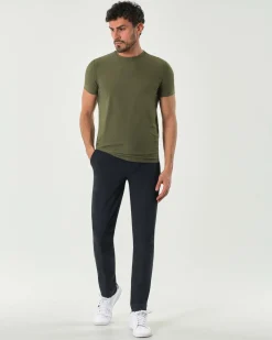 T-shirt Pellizzari verde militare mezza manica in tessuto tecnico hyper comfort