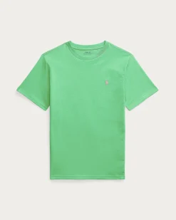 T-shirt Polo Ralph Lauren verde mezza manica con logo pony rosa