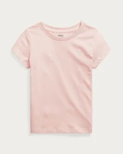 T-shirt Polo Ralph Lauren rosa mezza manica con logo pony bianco ricamato
