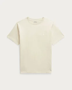 T-shirt Polo Ralph Lauren mezza manica color sabbia con logo pony bianco