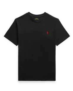 T-shirt Polo Ralph Lauren mezza manica nera con logo pony rosso
